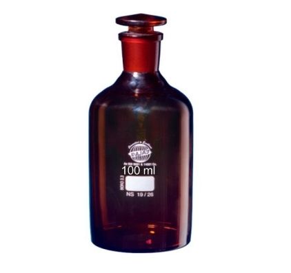 Reagent Bottle Narrow Mouth Amber Glass 100 Ml Equipment Materials: Borosilicate 3.3