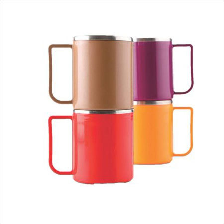 Steel With Plastic Coffee And Milk Mug Set Of 2