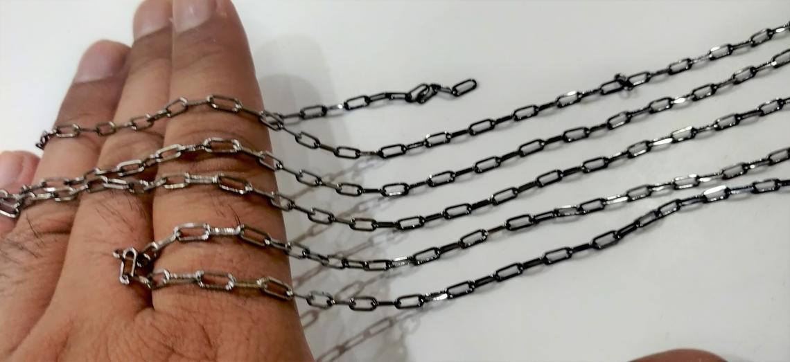Black Plated Rectangle Link Chain