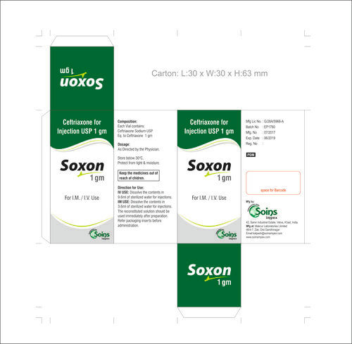 Ceftriaxone For Injection Usp 1gm