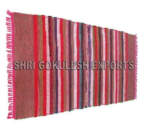 Home Decorative Indian 100% Cotton Rag Rugs Back Material: Woven Back