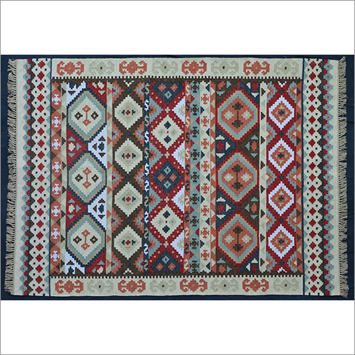 Multicolor Hand Woven Polyester Flat Weave Kilim