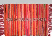Designer Modern Indian Handmade Cotton Chindi Rugs Back Material: Woven Back