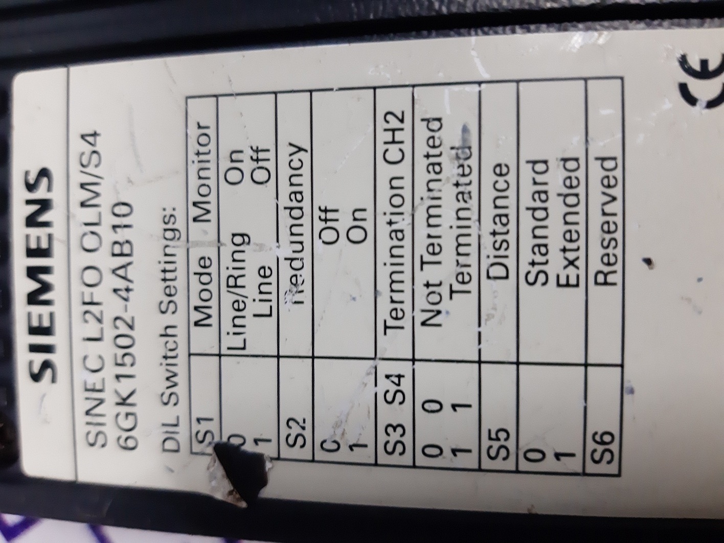 SIEMENS SIMATIC NET PB SINEC L2FO OLM/S4 6GK1502-4AB10