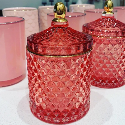 Gold Cap Glass Decorative Candy Jar
