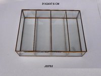 Geometric Glass and Brass Terrarium Box