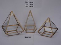 Geometric Glass and Brass Terrarium Box