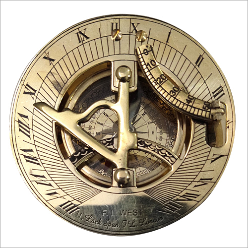 Golden Gold Shine Sundial Compass