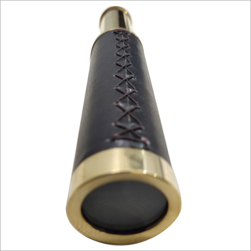 Gold Shine Telescope With Black Leather