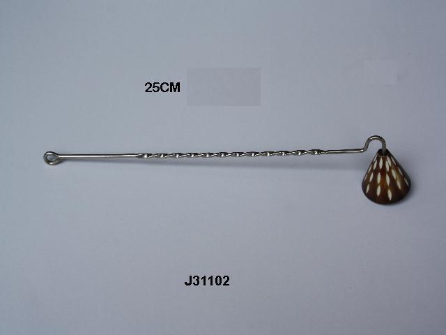 Brass Candle Snuffer With Silver Plated