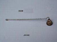 Brass Candle Snuffer With Silver Plated