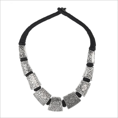 Oxidize White Metal Choker Necklace By RAKESH TRADERS