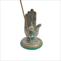 White Metal With Cheap Stone Work Buddha Incense Holder