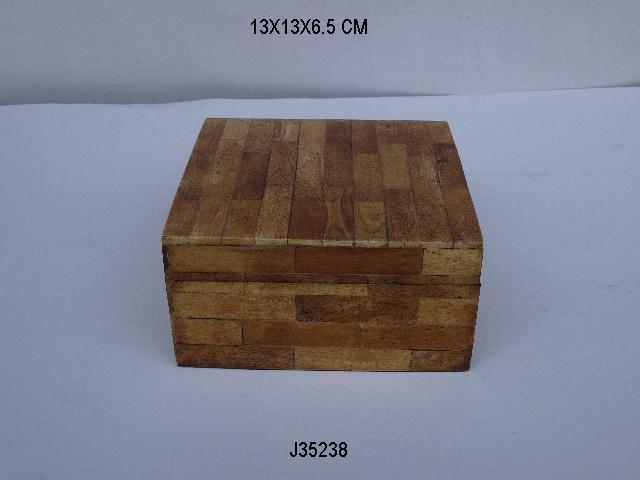 Bone and Horn Inlay Box Black  White Color