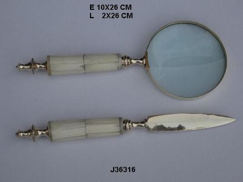 Handmade Magnifying Glass With Bone Handle With Letter Opener