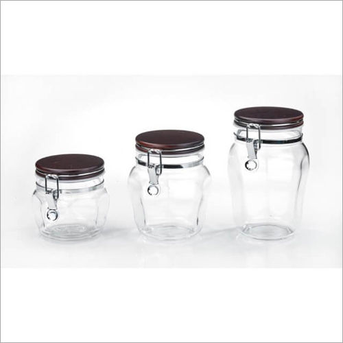 Transparent Cap-4211 Canister Wglass Jars