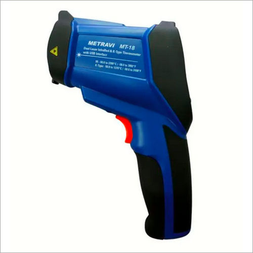 Electronic Metravi Mt-18 Non Contact Cum Contact Dual Laser Infrared Industrial Thermometer