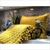 3 Piece Quilted Yellow Bed Cover