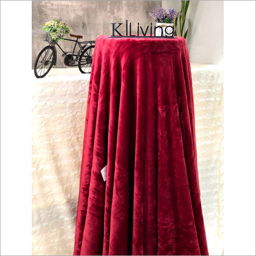 Red Super Soft Plain Ac Blanket