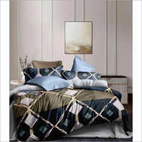 Polyester Bedding Set - Queen/king Size, Blue Geometric Pattern | Complete Set, Durable Fabric, Easy Care, Soft Comfort, Stylish Design