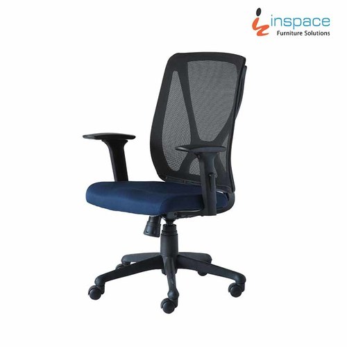 Revolving Chair - Nylon Frame with Mesh Backrest, 12mm Plywood Seat Upholstered in 40 Density PU Foam, 3D Adjustable Armrests, Synchro Tilt with Multi-Position Locking Mechanism