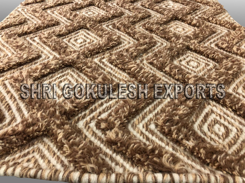 Indian Handmade Designer Wool Carpets For Living Room Back Material: Woven Back