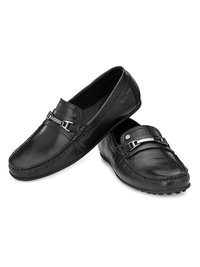 Dry Cleaning Men Black Leather Slip On Shoes