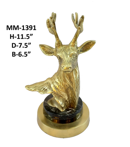 Mentioned In The Image Deer Face Aluminium On Round Base