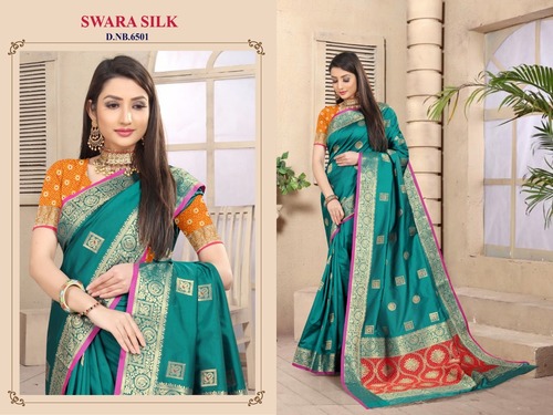Festive Preferable Multi Colored Soft Silk Saree
