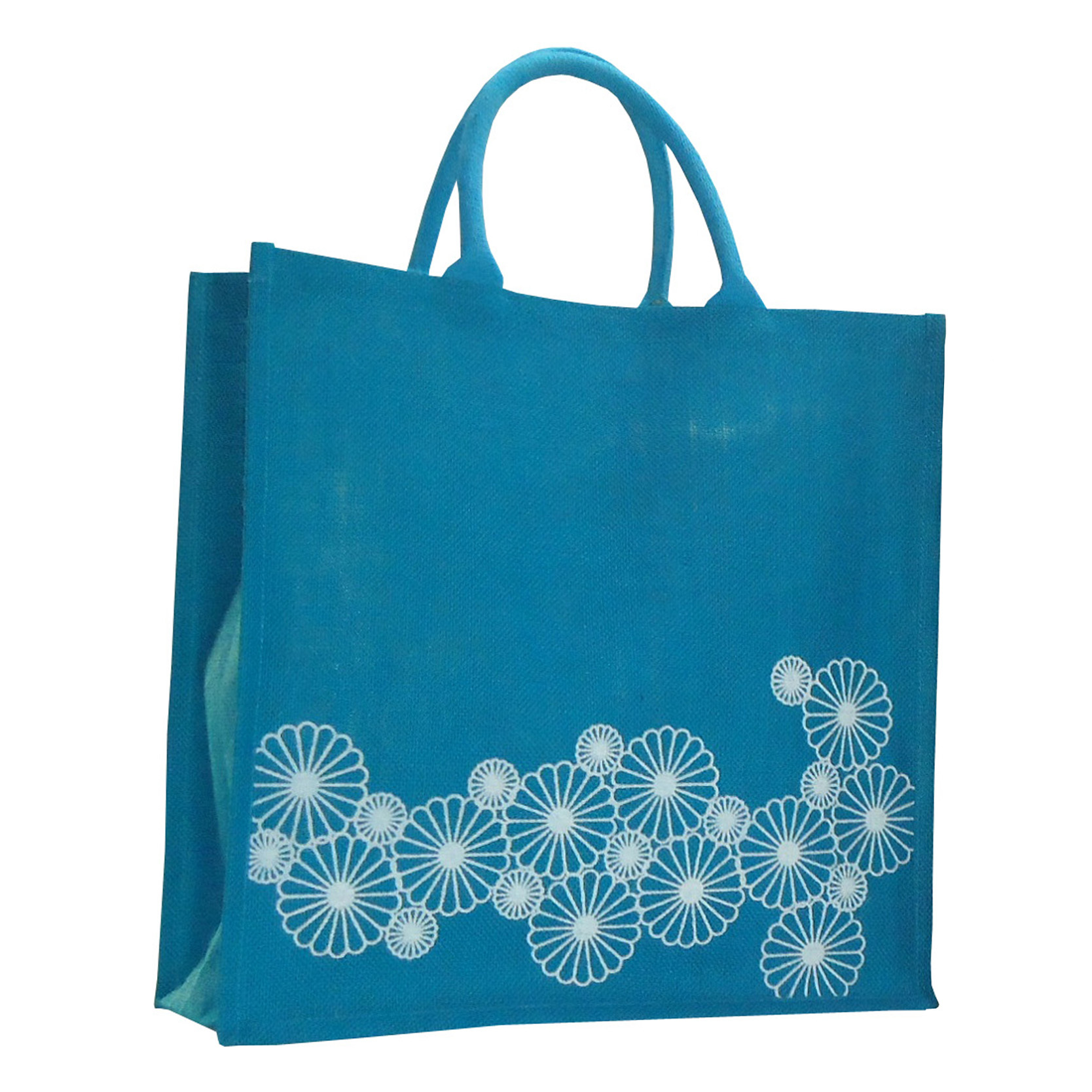 PP Laminated Jute Shopping Bag With Padded Rope Handle