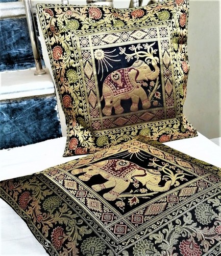 Silk Banarasi Cushion Cover