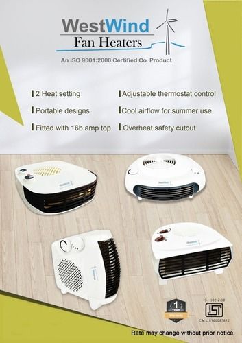 Fan Heater Power Source: Electrical