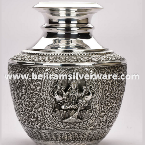 Lakshmi Nakshi Silver Gagar/Silver Water Pot