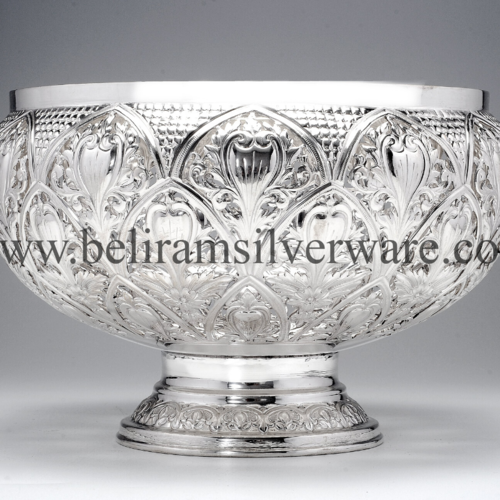 Intricately Designed Silver Bowl Centerpiece
