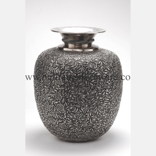 Intricately Designed Silver Vase