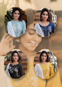 Fancy Kurti With Chikan Work Duppata