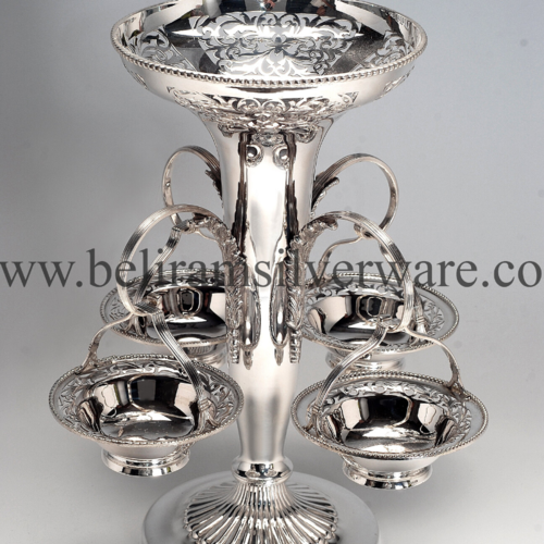 Intricate Silver Bowls Centerpiece
