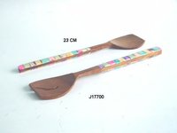 Wooden Salad Set With Bone Inlay