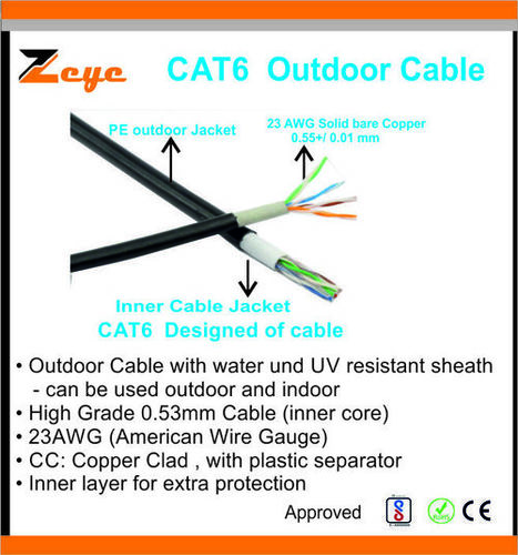 Cat6 out door cable By ZEDEYE TECHNOLOGIES PRIVATE LIMITED