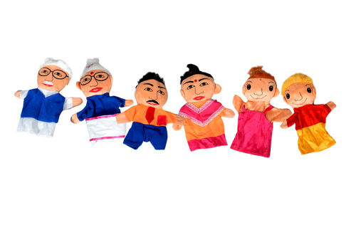 Kidken Hand puppet - family - set of 6