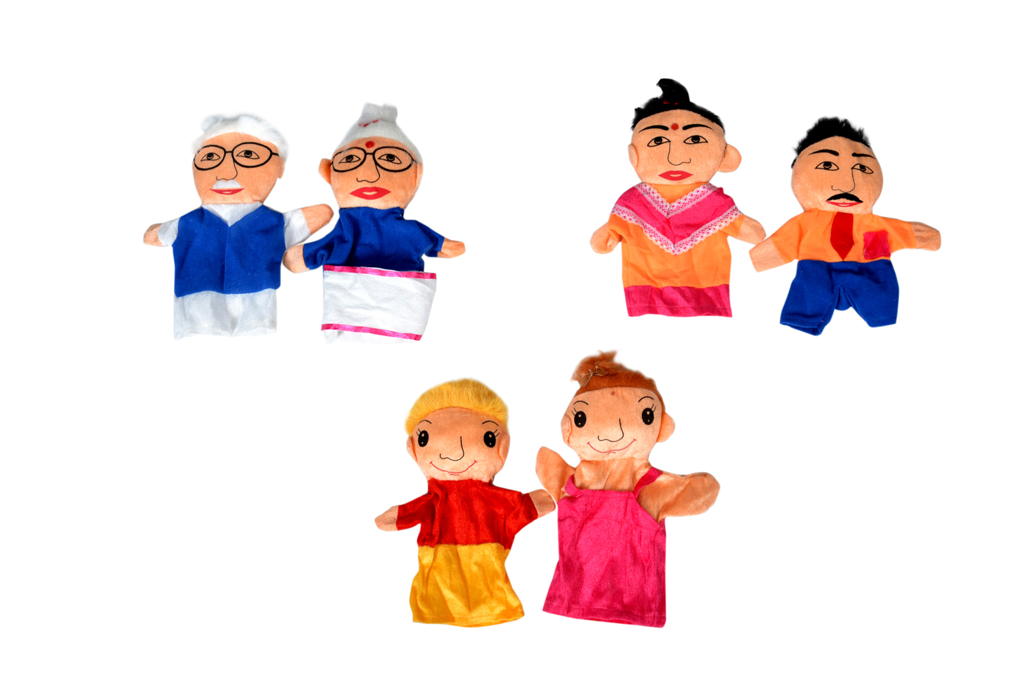 Kidken Hand puppet - family - set of 6