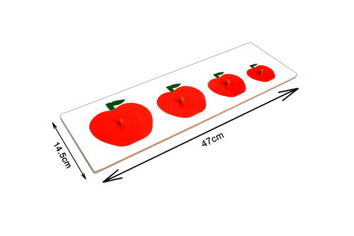 Kidken Montessori Size Variation Inset Board Apple / Seriation Board Puzzle / Wooden Size variation Puzzle