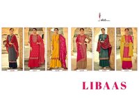 Embroidered Libaas Heavy Chinon With Heavy Embroidery Work Dress Materials