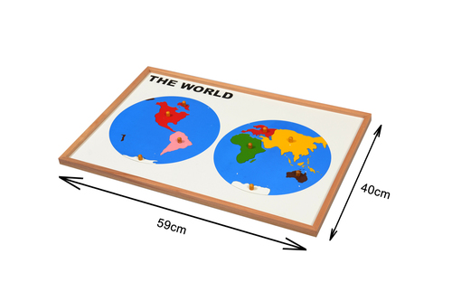 Kidken Montessori Map Puzzle World wooden toys,toys wooden educational toys