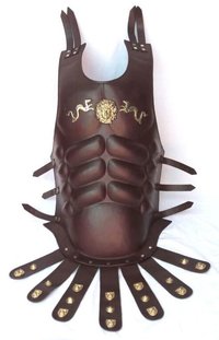 Brown Leather Muscle Armor Cuirass ~ Dragon Emblem Wearable Collectible Roman Armour