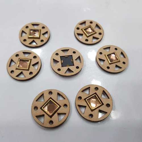 WOODEN CUTWORK TRIANGLE SHAPE SQUARE DIAMOND STICK BUTTON