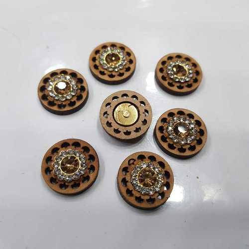 WOODEN CUTWORK DIAMOND STICKING BUTTON