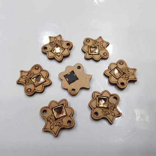FANCY WOODEN LASER DIAMOND STICKING BUTTON