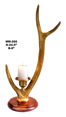 Branch Candle Holder With Wooden Base