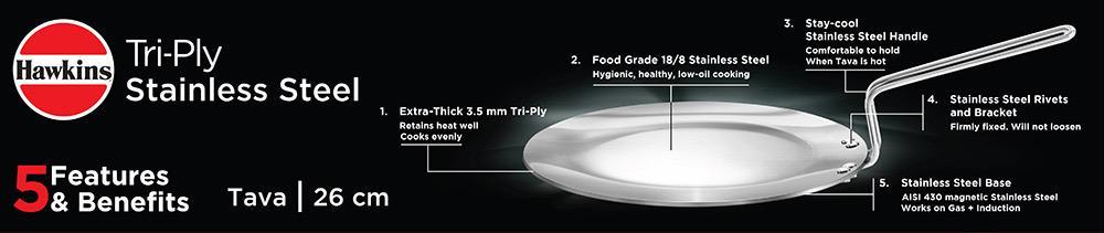 Hawkins Stainless steel Triply Cookware